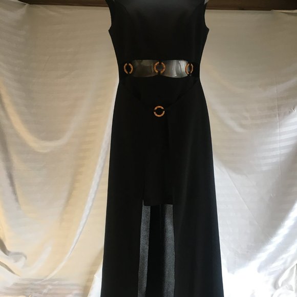 Joseph Ribkoff Women's Black Designer Dress High Low Size 6 Formal Vintage Grad - Picture 8 of 15